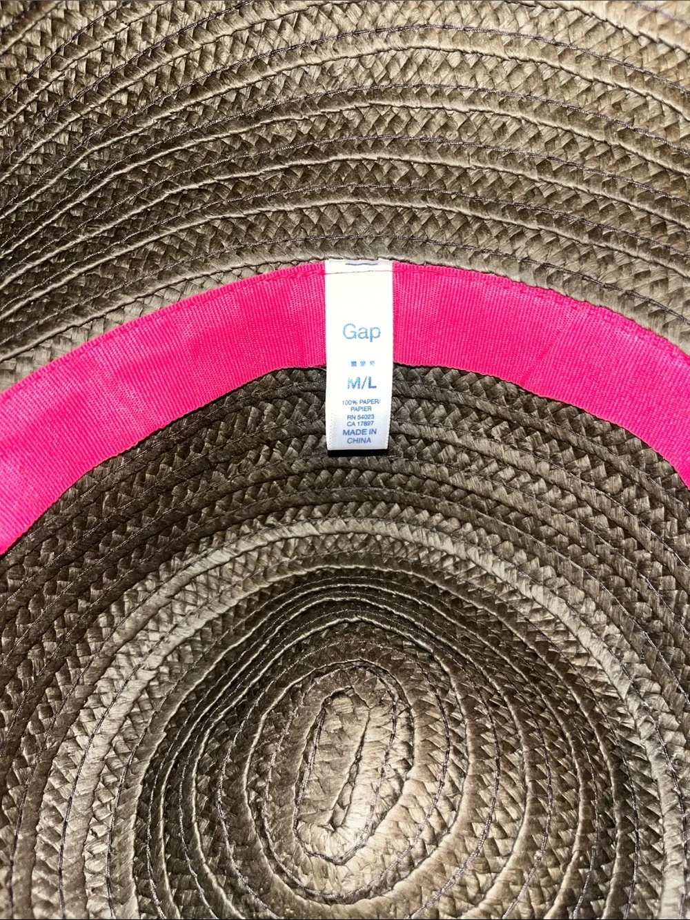 GAP Wide Brim Straw Sun Hat - Brown 41/2 inch brim